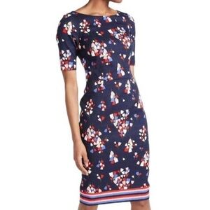 Boden Fleur Fitted Dress in Tulip Print Women’s Sz 14